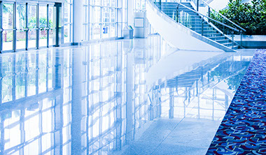 Picture of gleaming lobby floor.